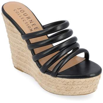 Journee Collection Womens Cynthie Tru Comfort Foam Slip On Espadrille Wedge Sandals