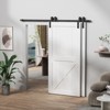Bypass Sliding Barn Door Hardware Kit, Double Track for Double Door,Heavy Duty,Basic I/J Pulley,Slide Smoothly Quietly,Easy Install (No Door) - 2 of 4