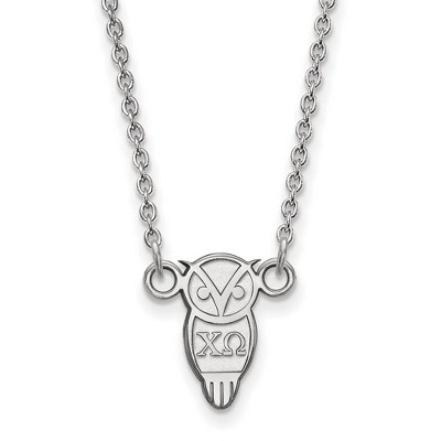 Black Bow Jewelry Sterling Silver Chi Omega Greek Life Necklace 18 Inch