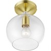 Livex Lighting Aldrich 1 - Light Semi-Flush Mount in  Satin Brass/Polished Brass - 2 of 3