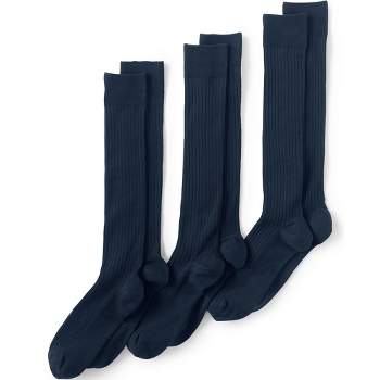 Lands' End Men's Seamless Toe Over the Calf Rib Dress Socks 3-pack