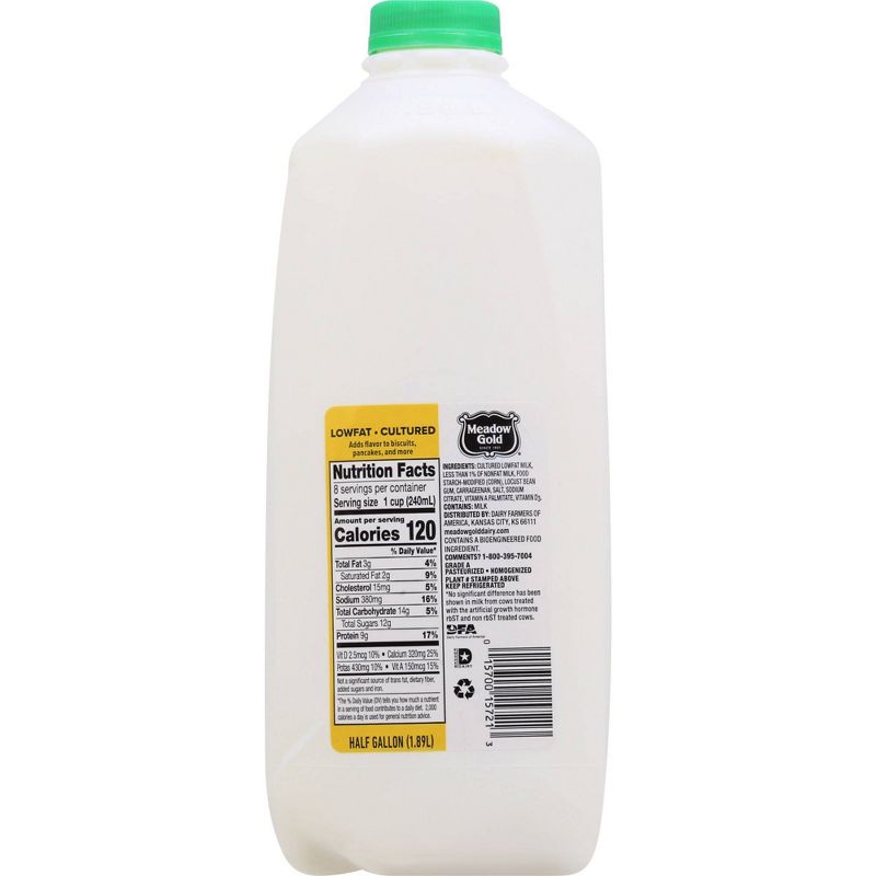 Meadow Gold Low Fat Cultured Buttermilk - 0.5gal, 3 of 6