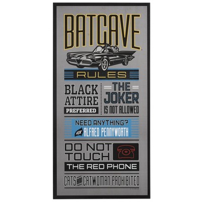 Batman Batcave Rules Wood Wall Sculpture