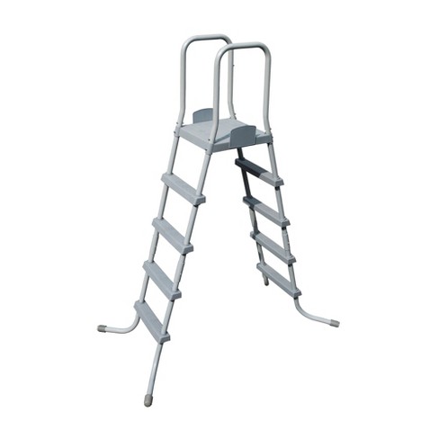 Bestway: 52" Steel Above Ground Swimming Pool Ladder No-Slip Steps - image 1 of 4