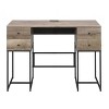 Vynxaria 4-Drawer Writing Desk in Rustic Oak Black Spacious Storage for Home Office Bedroom Industrial-Style Spaces - 2 of 4