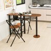 Tangkula 3 PCS Dining Table Set w/ 2 Foldable Chairs & 4-Tier Storage Shelf Space Saving - 3 of 4