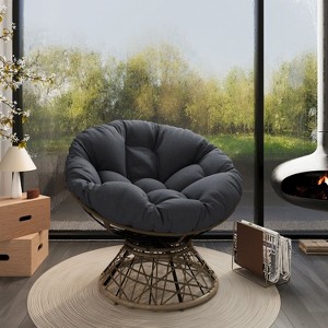 Sapphtopaz Ergonomic Accent Chair 360 Degree Swivel Chair Comfy Chair with Cloud Thick Fabric Cushion Chairs for Living Room, Bedroom - 1 of 4