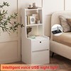 NicBex Nightstand with Charging Station, Modern Night Stand with Bookshelf and Night Light, Bedside Tables with Storage Cabinet for Bedroom - 3 of 4