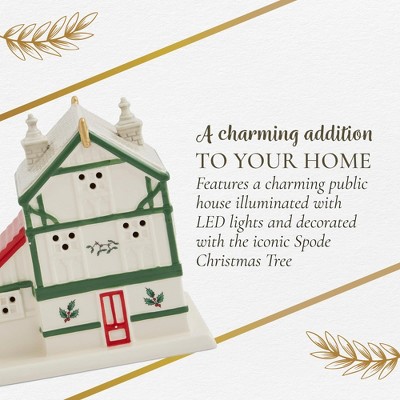 Spode Christmas Tree LED Lighted Ceramic Public House