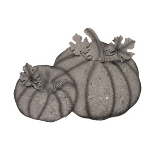 Transpac Metal 11.75 in. Gray Harvest Whitewash Pumpkin Decor - 1 of 2