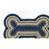 Earth Rugs Medium Dog Bone Mat 13"x22", Lt. Blue, Dk. Blue & Mustard Braided Jute, Coastal Rustic Pet Rug for Feeding Areas - 3 of 3