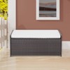 WELLFOR 34gal Patio Storage Bench PE Rattan Storage Box with Seat Cushion Mix Brown - 4 of 4