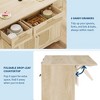 Garvee Rolling Kitchen Island Table on Wheels with Drop Leaf, Tilt Out Trash Can Cabinet, Storage Cabinet, Drawer, Spice Rack, Kitchen Cart - 4 of 4