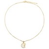14K Gold Angel and Moon Pendant Necklace with Genuine Crystals - 3 of 4