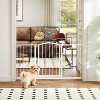 FDW 27/30/36”Tall Dog Gate for Stairs & Doorways,Walk-Through Metal Pet Gate for Indoor Use,Adjustable Safety Gates for Pets - 2 of 4