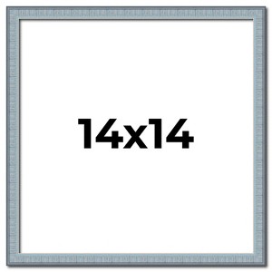 PosterPalooza | Square Textured Blue Picture Frame - UV Acrylic, Foam Board Backing, Hanging Hardware - 1 of 4