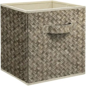 12 inch Foldable Cube Storage Bins Set of 6, Closet Organizers Bins and Storage Box for Toy Clothes-Brown - 1 of 4