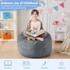 Itopfox Kids Convertible Bean Bag Chair Bed - Soft Floor Mattress for Boys & Girls, Cozy Reading Nook & Classroom Seating, Charcoal - 4 of 4