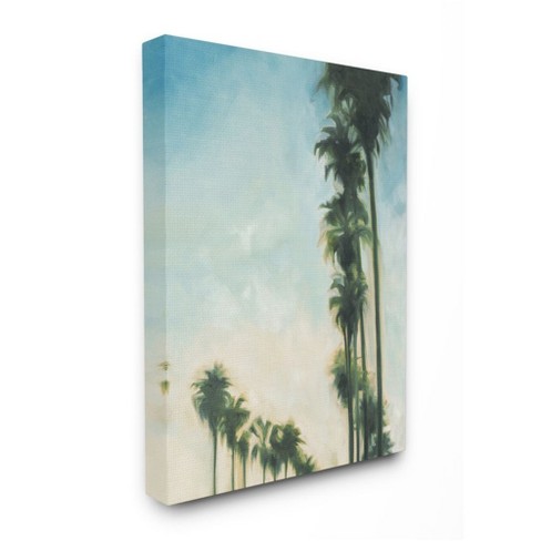 Stupell Industries Soft Tropical Palm Trees In A Row Gallery Wrapped ...