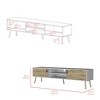 NicBex TV Stands for 55 inch TV, Entertainment Center with 2 Open Shelves and 2 Cabinets,TV Console for Bedroom, Living Room, Home,White/Brown - 3 of 4