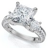 Pompeii3 Certified 2.70Ct Princess Cut Diamond Engagement Ring 14k Gold or Pt Lab Created - 3 of 4