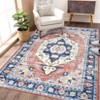 Large Area Rugs 9x12 Ultra-Soft Low Pile Living Room Rug Washable Throw Rugs Vintage Printed Floor - 2 of 4