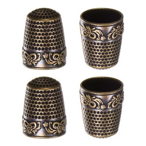 Unique Bargains Copper Finger Protector DIY Craft Embroidery Sewing Thimble 4 Pcs - 1 of 4