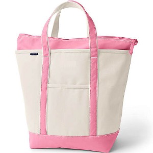 Lands' End Zip Top Canvas Tote Bag - 1 of 4