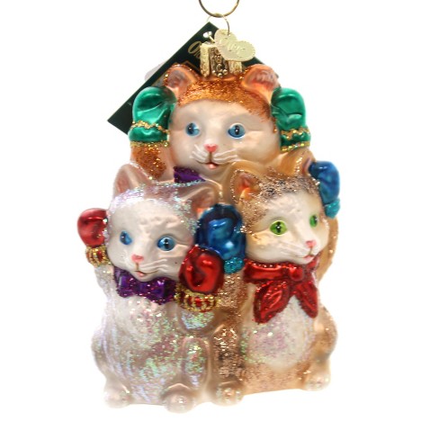 Old World Chistmas "Three Little Kittens" Glass Ornament 