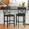 Arceso 24" Wooden Counter Height Bar Stools Set of 2, Kitchen Chairs with Back - 2 of 4