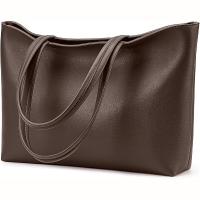 Paaaawaters Tote Bag Zipper Shoulder Bag Faux Leather Purses Satchel for Women Casual Handbag Work Dating College