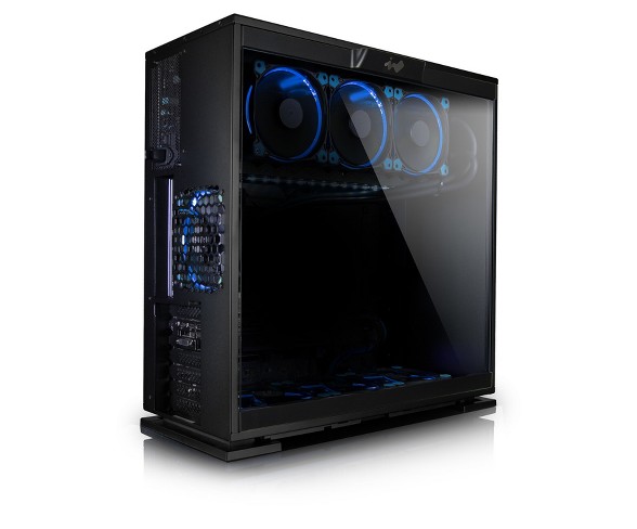 CybertronPC CLX SET GXM7400T Gaming PC with Liquid-Cooled AMD Ryzen 7 1700X Processor, Dual NVIDIA GeForce GTX 1070 Graphics Cards in SLI - Black/Blue