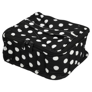 Unique Bargains Nail Polish Carrying Case Nail Polish Organizer Case for 30 Bottles 15ml/0.5 fl.oz Travel Storage Bag Nylon White Black 1 Pcs - 1 of 4