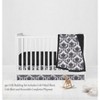 Bacati - Classic Damask Black/Grey/White 3 pc Crib Bedding Set - 3 of 4