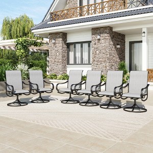 Captiva Designs Outdoor Dining Breathable Quick-dry Sling Steel Chairs with 360 Degree Swivel - 1 of 4