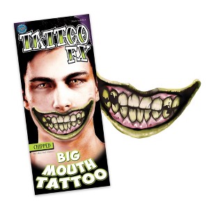 Tinsley Transfers Chipped Big Mouth Tattoo Costume Accessory - 1 of 4