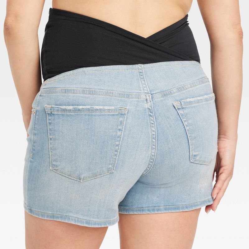 Over Belly Midi Maternity Jean Shorts - Isabel Maternity by Ingrid & Isabel™, 5 of 6