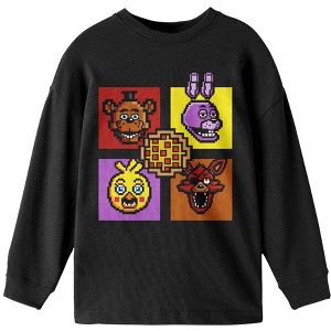 Five Nights At Freddy's Boxed-In Characters Boy's Black Long Sleeve Shirt - 1 of 2