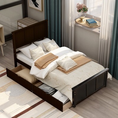 ALEXOUN Twin Bed,Wood Platform Bed Frame with Headboard and Footboard Captain Bed for Boys,Girls,Kids, Teens