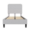 Merrick Lane Platform Bed with Headboard - Upholstered Frame - 14 Wooden Slats - No Box Spring Required - 4 of 4