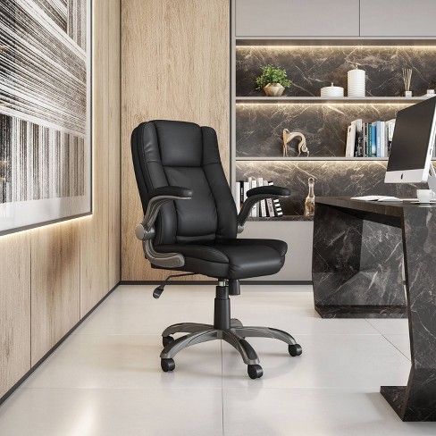 Medium Back Manager Chair with Flip-up Black - Techni Mobili