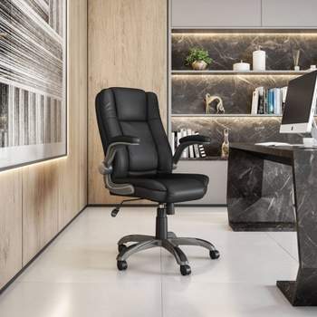 Medium Back Manager Chair with Flip-up Black - Techni Mobili