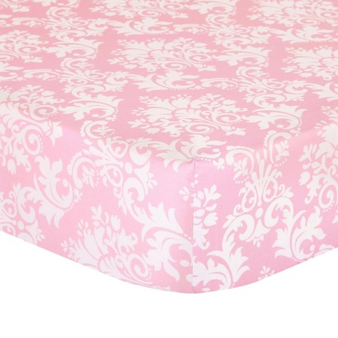 The Peanutshell Fitted Crib Sheet Pink Damask Target