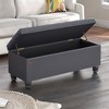 SONGMICS Storage Ottoman Bench Long Bed End Stool with Storage 330.6 lb Load Capacity Solid Wood Legs - 2 of 4