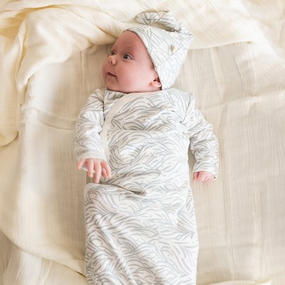 Organic Kimono Infant Sleep Gown - Waves