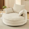 Moda Furnishings 360° Swivel Sofa 57.5" Accent Barrel Chair  with Dual-layer Cushion Design and 3 Removable Pillows for Living Room and  Bedroom - 2 of 4