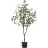 Artificial Eucalyptus Tree with Realistic Trunk and Lifelike Leaves, Potted Fake Tree for Home Décor - 2 of 4