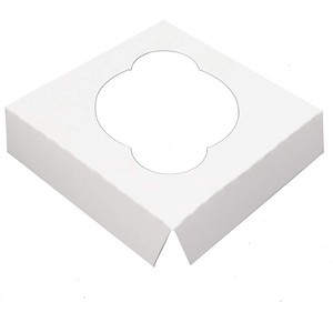 O'Creme Insert Only with White Top and Bottom for Holding 1 Cupcake in a 4 Inch x 4 Inch Cake Box - Pack of 200 - 1 of 4