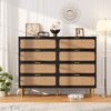 Rattan Dresser with 8 Drawers, Tall Modern Closet with Deep Storage, Large Chest of Drawers with Wide Top - 3 of 4