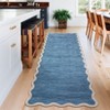 Washable Rug Modern Scalloped Rug Non Slip, Neutral Indoor Carpet - 3 of 4